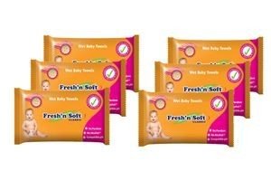 Fresh’n Soft Classic Islak Bebek Havlusu – 6’lı Eko Paket (384 Adet)