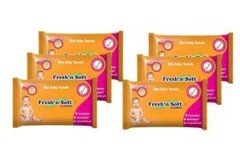 Fresh’n Soft Classic Islak Bebek Havlusu – 6’lı Eko Paket (384 Adet)