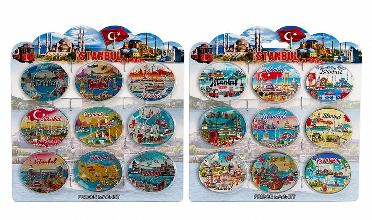İstanbul Temalı Silikon Buzdolapı Süsü Magnet 9'lu Set Alk5807