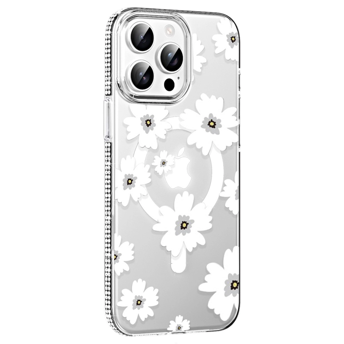 Joko  İphone 15 Pro Max Floral Magsafe Kapak - Beyaz