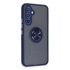 Samsung Galaxy A54 5g Kılıf Montreal Yüzüklü Silikon Kapak - Lacivert