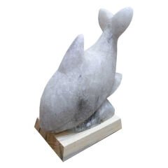 Yunus Balığı Şekilli Doğal Kaya Tuzu Lambası Çankırı Kablolu Ampüllü Beyaz 1-2 Kg
