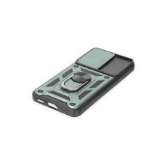 Samsung Galaxy S24 Kılıf Pars Lens Yüzüklü Silikon - Yeşil