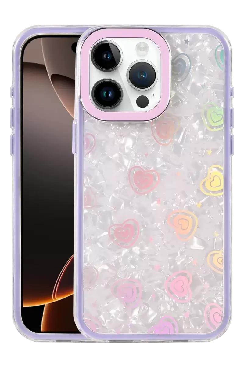 Newface Apple İphone 15 Pro Max Lumi Desenli Kapak - Mor
