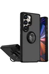 Newface Samsung Galaxy S26 Ultra Montreal Yüzüklü Silikon Kapak - Siyah