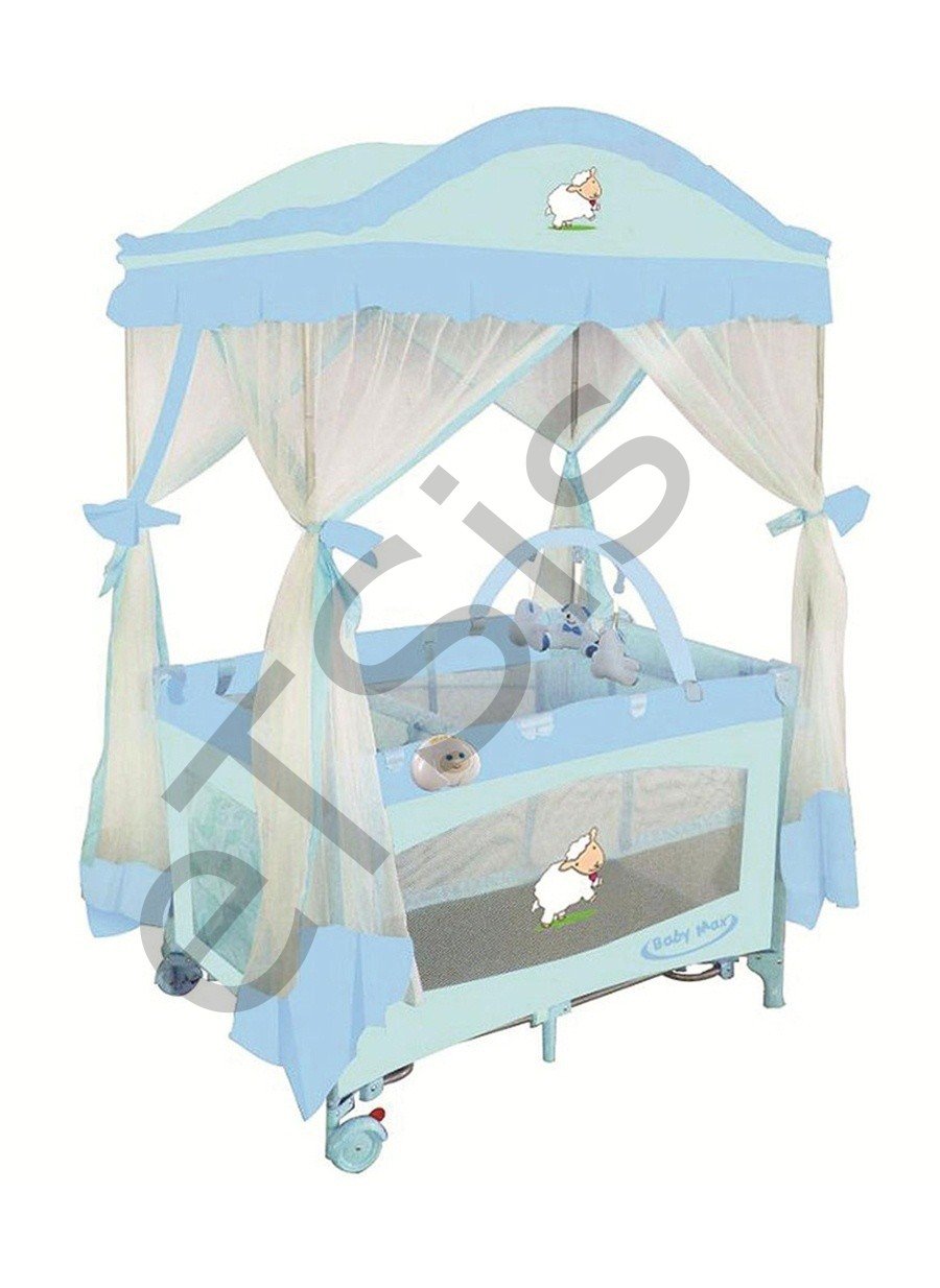 Kraft Baby Max Safir Cibinlikli Oyun Parkı 76 x 110 - Mavi