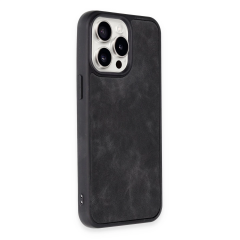 İphone 14 Pro Kılıf Aras Deri Kapak - Siyah
