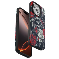 Onegif  İphone 15 Pro Max Flower Series Magsafe Kapak - Siyah