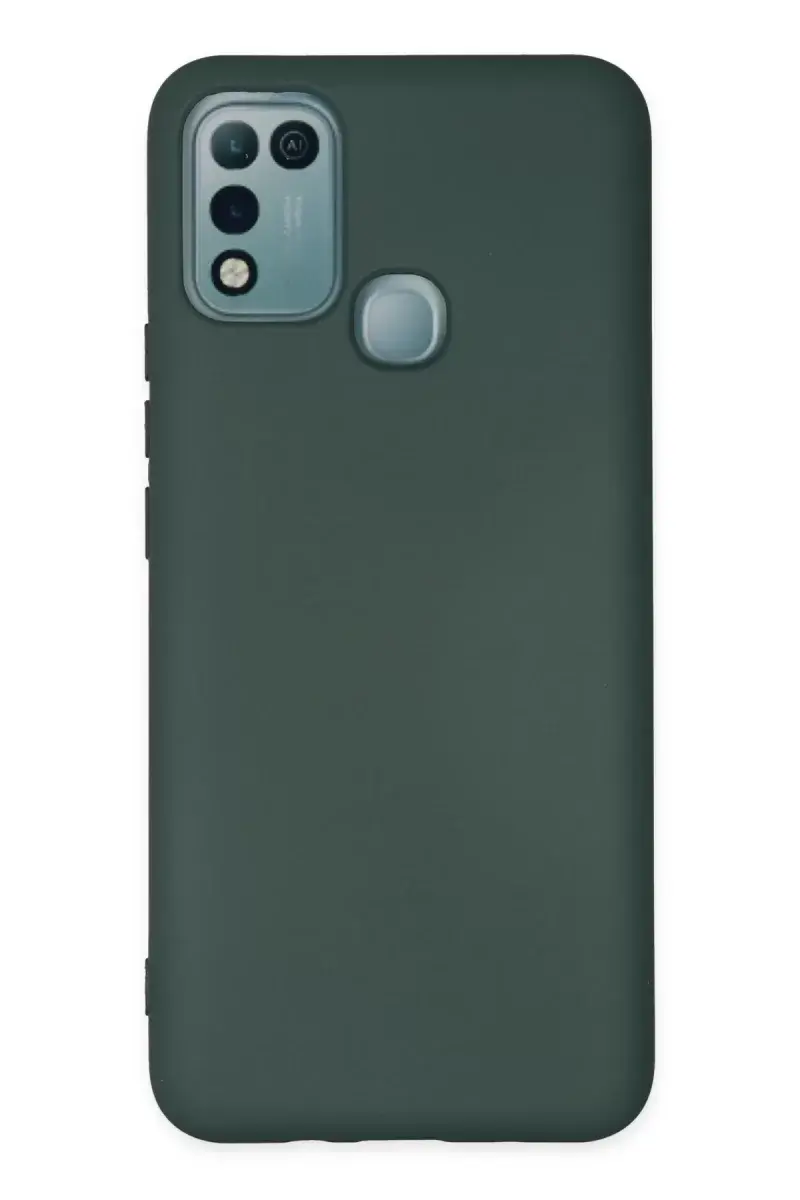 Newface İnfinix Hot 10 Play Kılıf Nano İçi Kadife Silikon - Koyu Yeşil