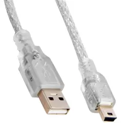 S-link Sl-uk55 Usb 2.0 Şeffaf Usb Mini 5 Pin Kablo 5 Metre