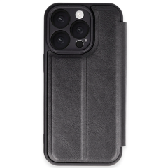 İphone 16 Pro Max Kılıf Flip Cover - Siyah
