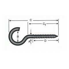 Açık Piton, Kanca, Çengel  24x175 - 100 Adet