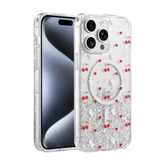 Onegif  İphone 15 Pro Max Misk Simli Magsafe Kapak - Desen 5
