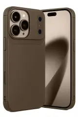 Newface Apple İphone 17 Pro Max Auto Focus Karbon Kapak - Kahverengi