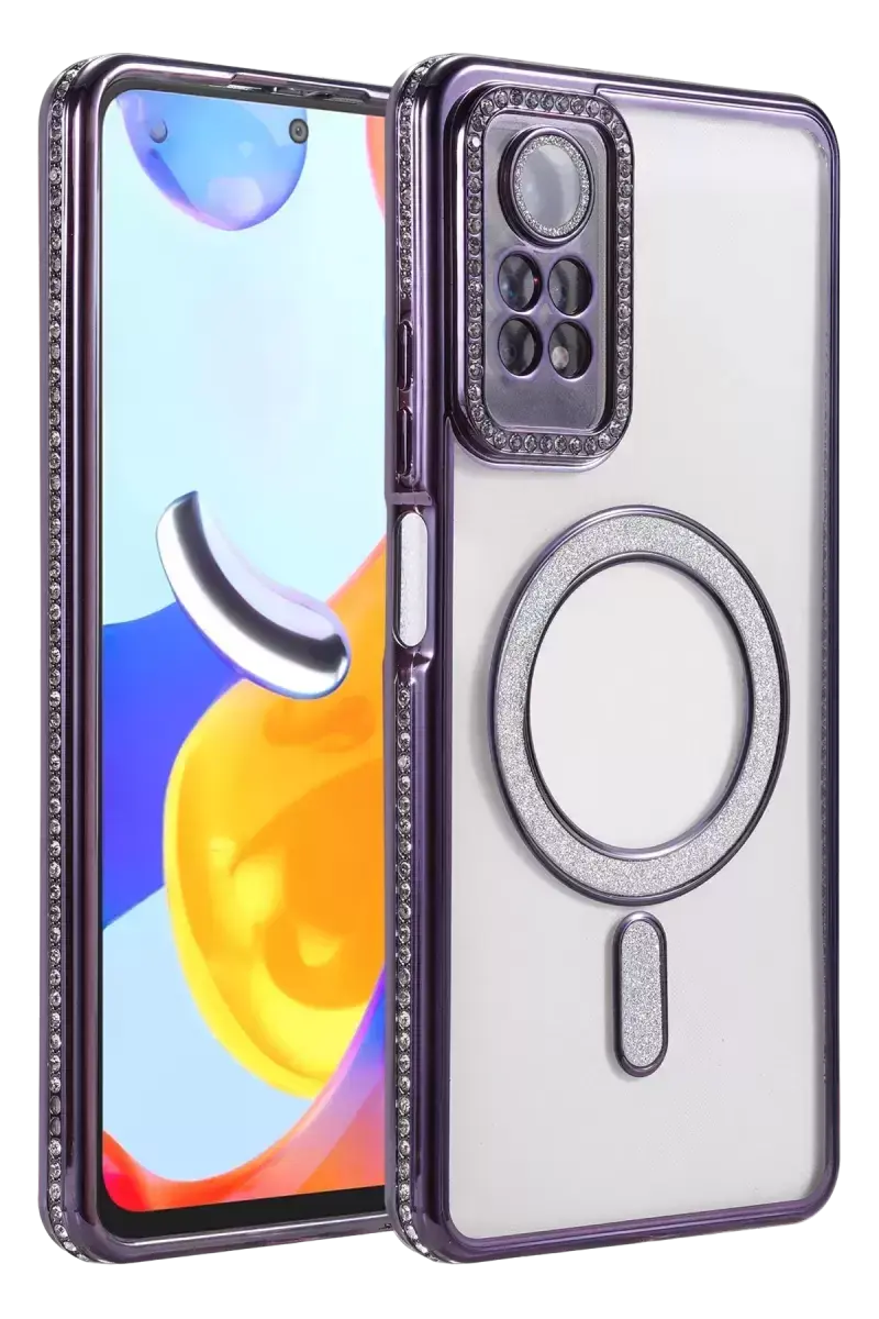 Newface Xiaomi Redmi Note 12 Pro 4g Joke Simli Magneticsafe Kılıf - Derin Mor