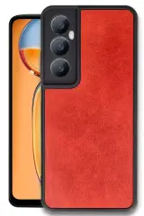 Newface Realme C65 Kılıf Aras Deri Kapak - Kırmızı