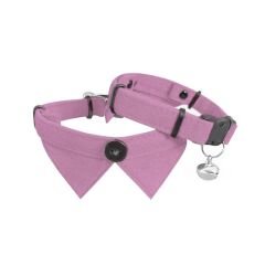 Markapet Kadife Zilli Yakalı Kedi Boyun Tasması 20-32 cm Pembe