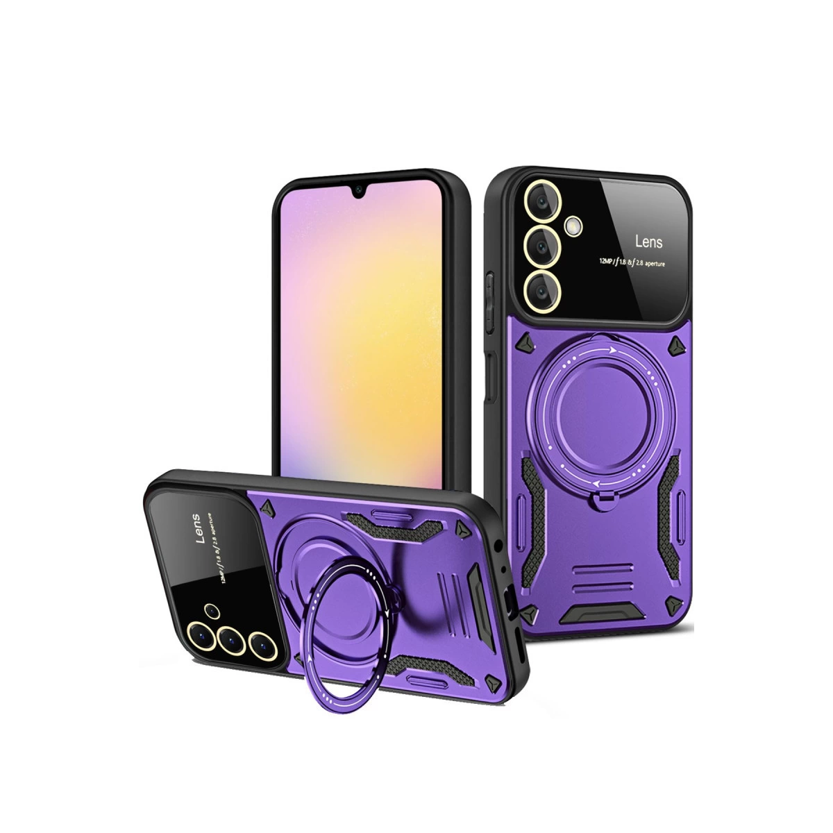 Samsung Galaxy A36 Kılıf Joy Lens Standlı Kapak - Mor