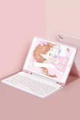 Newface İpad Pro 12.9 (2022) Kılıf Kc01 Smart Klavyeli Tablet Kılıfı - Pembe