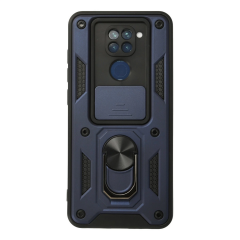 Xiaomi Redmi Note 9 Kılıf Pars Lens Yüzüklü Silikon - Lacivert
