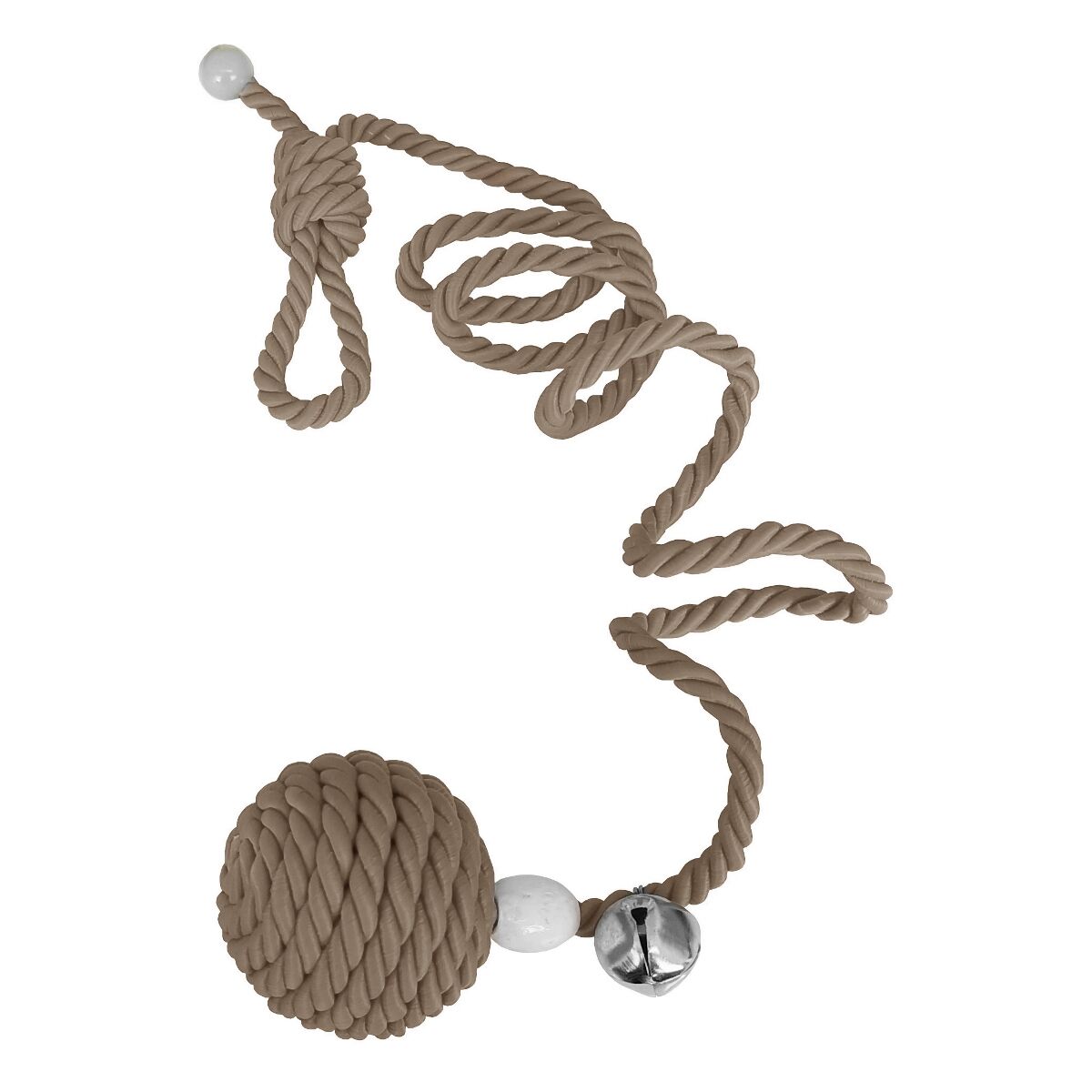 Kapıya Asılabilen Kedi Oyun Aktivite Topu İpli 5x80 cm Taba