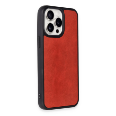 İphone 14 Pro Max Kılıf Aras Deri Kapak - Kırmızı