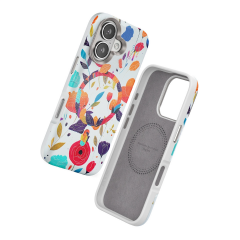 Onegif  İphone 16 Flower Series Magsafe Kapak - Beyaz