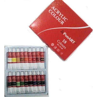 Troya Akrilik Boya 18 Renk x 12 ml.