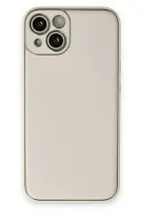 Newface İphone 14 Plus Kılıf Coco Deri Silikon Kapak - Beyaz