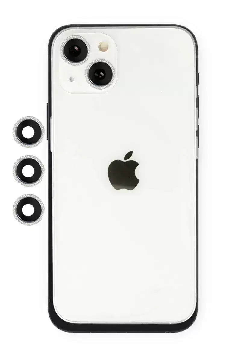 Newface İphone 14 Shine Kamera Lens - Gümüş