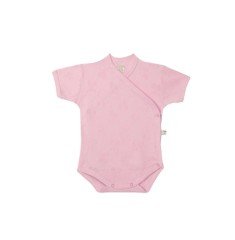 Sema Baby Sevi Jakarlı Önden Açık Yarım Kollu Body - Pembe 1 Ay