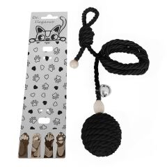 Kapıya Asılabilen Kedi Oyun Aktivite Topu İpli 5x80 cm Siyah