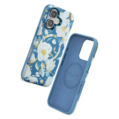 Onegif  İphone 16 Flower Series Magsafe Kapak - Mavi
