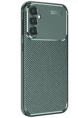 Newface Samsung Galaxy S25 Kılıf Auto Focus Karbon Kapak - Koyu Yeşil
