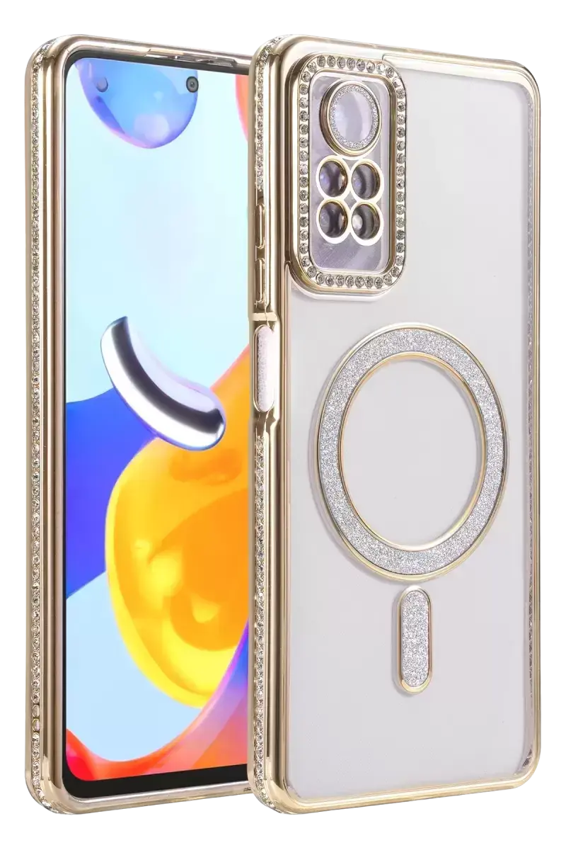 Newface Xiaomi Redmi Note 12 Pro 4g Joke Simli Magneticsafe Kılıf - Gold