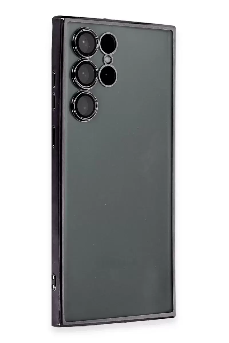 Newface Samsung Galaxy S22 Ultra Kılıf Razer Lensli Silikon - Siyah