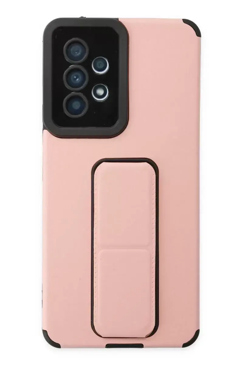 Newface Samsung Galaxy A53 5g Kılıf Mega Standlı Silikon - Pudra