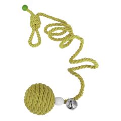 Kapıya Asılabilen Kedi Oyun Aktivite Topu İpli 5x80 cm Açık Sarı