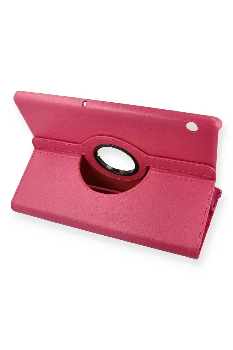 Newface Huawei Mediapad T5 10 Kılıf 360 Tablet Deri Kılıf - Pembe