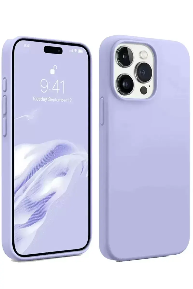 Newface İphone 15 Pro Max Kılıf First Silikon - Lila