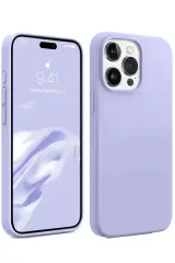 Newface İphone 15 Pro Max Kılıf First Silikon - Lila
