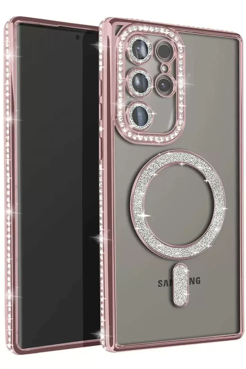 Newface Samsung Galaxy S23 Ultra Joke Simli Magneticsafe Kılıf - Pembe