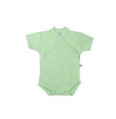 Sema Baby Sevi Jakarlı Önden Açık Yarım Kollu Body - Yeşil 1 Ay