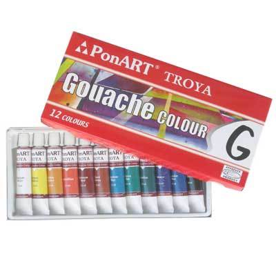 Troya Guaj Boya 12 Renk x 12 ml.