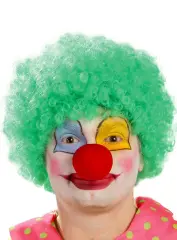 Yeşil Renk Kıvırcık Afro Palyaço Seti