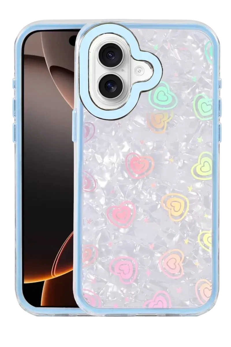 Newface Apple İphone 16 Lumi Desenli Kapak - Mavi