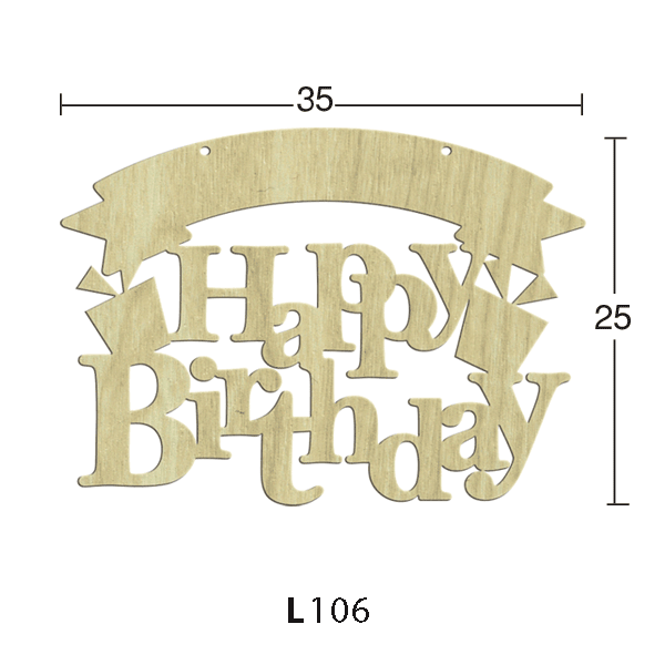 Ahşap Kapı Süsü Happy Birthday