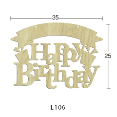 Ahşap Kapı Süsü Happy Birthday