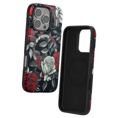 Onegif  İphone 16 Pro Flower Series Magsafe Kapak - Siyah