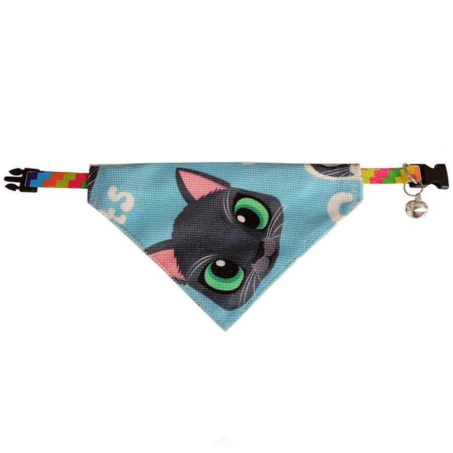Markapet Kedi Kafası Desenli Fular Kedi Ve Köpek Tasması 25-30 cm